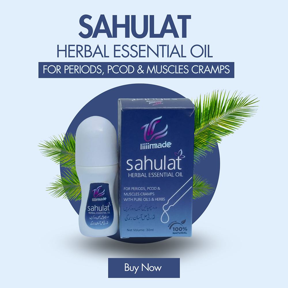 Sahulat Herbal Essential Oil for Period Pain, PCOD Relief & Hormonal Balance | 100% Natural Roll-On - 30ml